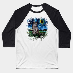 Tabby Night Baseball T-Shirt